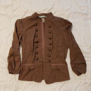 Maurices Y2K Military/ Band Style Blazer Jacket in Muave Brown- S